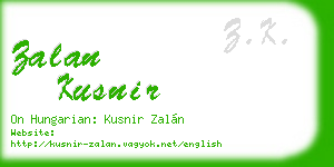 zalan kusnir business card